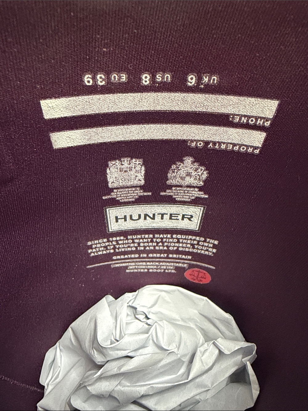 Hunter Original Back Adjustable Rain Boots- Chestnut Crust/Hayes Burgundy - Picture 14 of 17